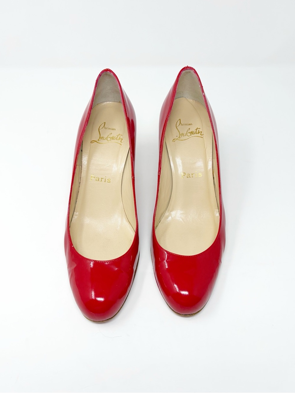 Christian Louboutin Red Patent Leather Women's Pumps 37.5 - Picture 3 of 11
